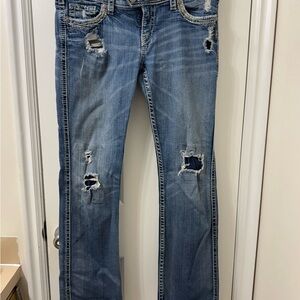 Women’s Silver Jeans Brand Tuesday Style Blue Boot Cut Denim Sz W33/L33